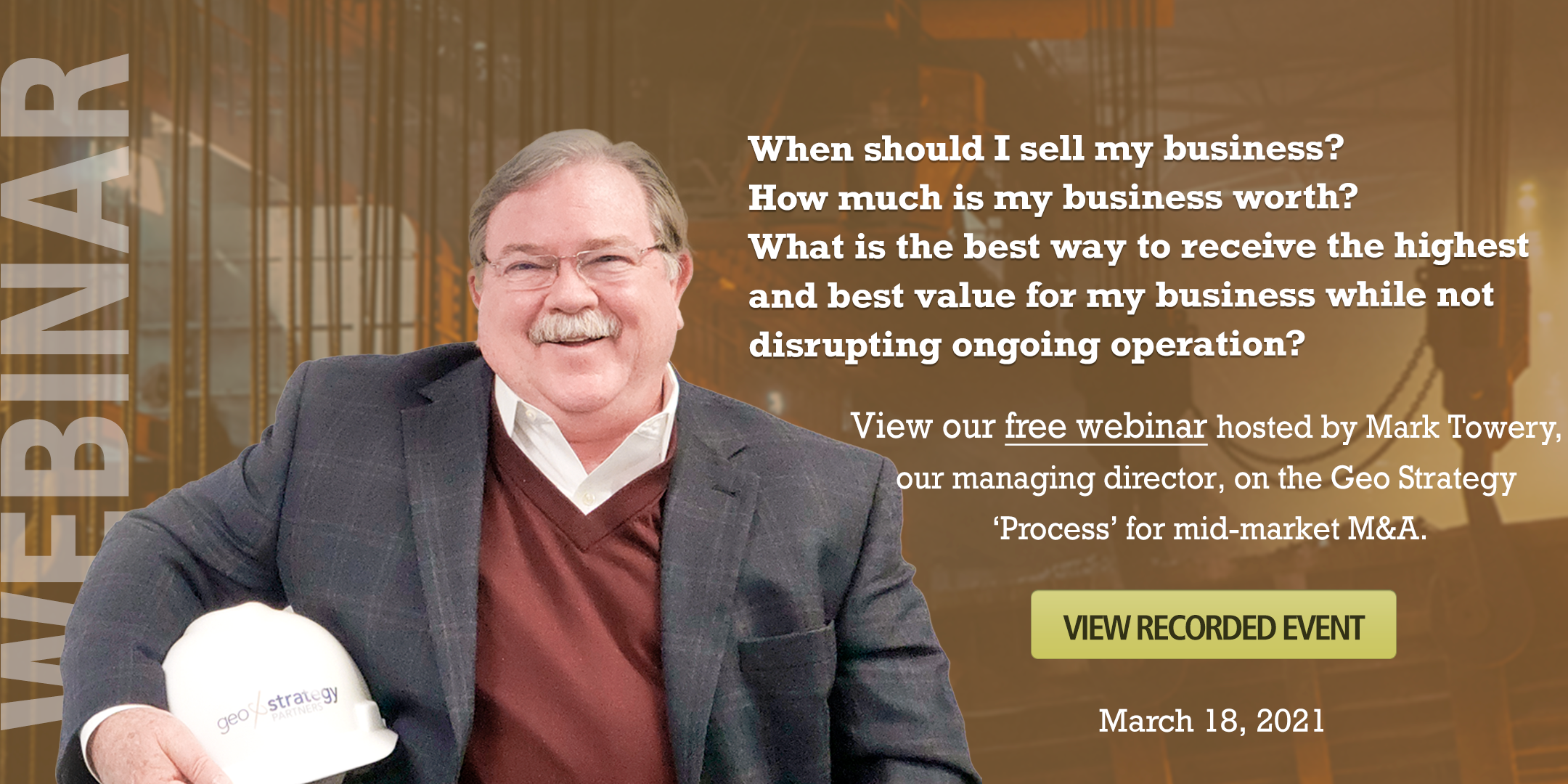 Join our webinar hosted by our GSP Managing Director, Mark Towery, on Thursday, March 18. 
